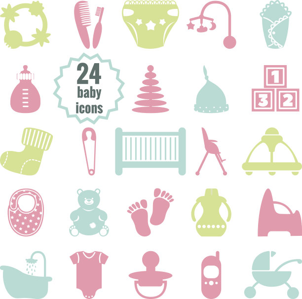 向量婴儿图标集。图片下载