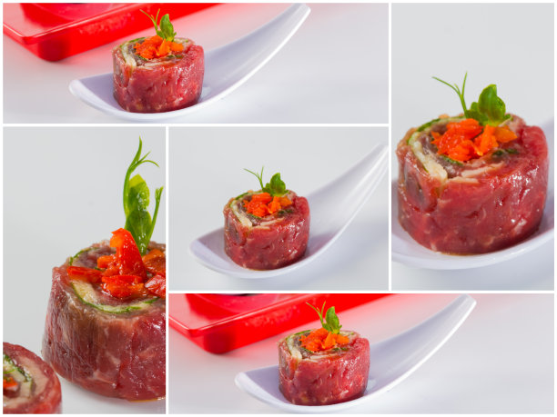 牛肉片配沙拉叶和蔬菜。美味appetize图片下载