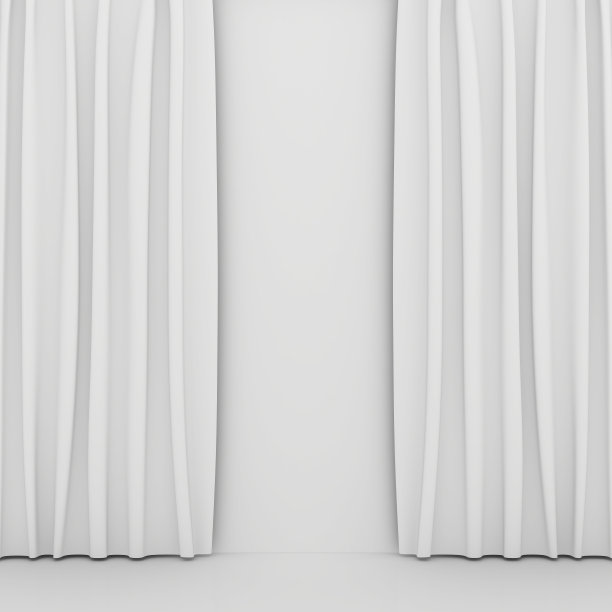 白灰背景上的空白白色窗帘或窗帘图片下载
