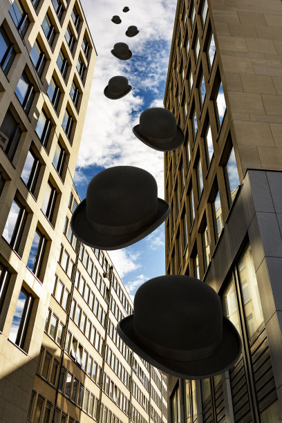 摩天大楼和圆顶礼帽的幻想图片下载