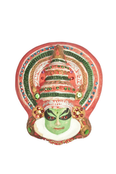 彩色的印第安面具孤立在白色图片下载