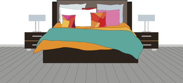 卧室室内矢量图图片下载