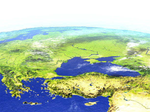 土耳其和黑海地区的现实地球模型图片下载