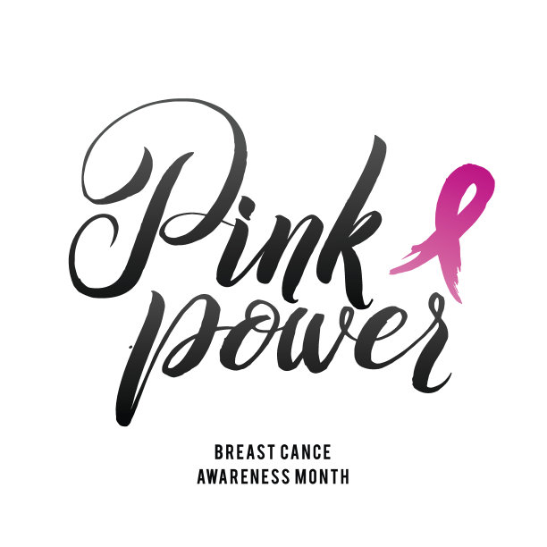 矢量乳腺癌意识书法海报设计。中风粉红丝带。图片下载