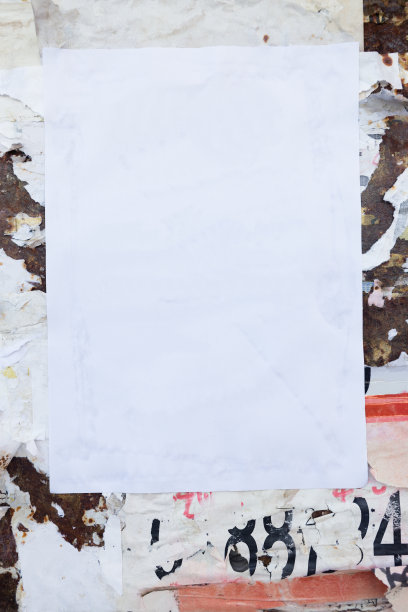 垃圾墙上的空海报图片下载