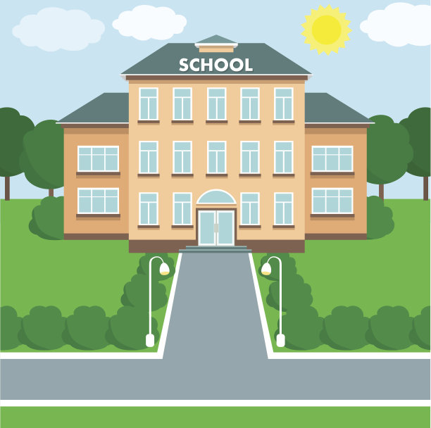 学校风景,校舍。素材图片