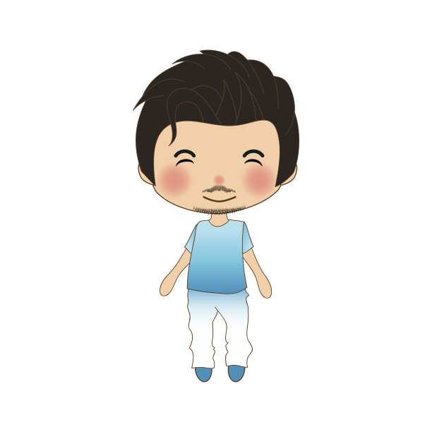 身穿蓝色衬衫和白色裤子的英俊男人图片下载