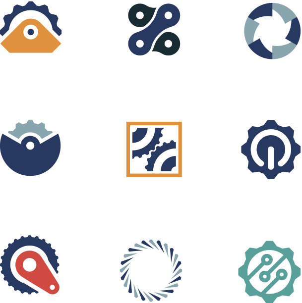 车轮动力偷机工业部分标志图标集图片下载