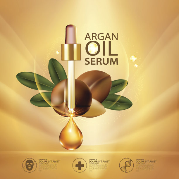 摩洛哥坚果油血清护肤化妆品。图片下载