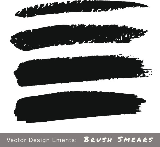 一套手绘Grunge画笔涂抹图片下载
