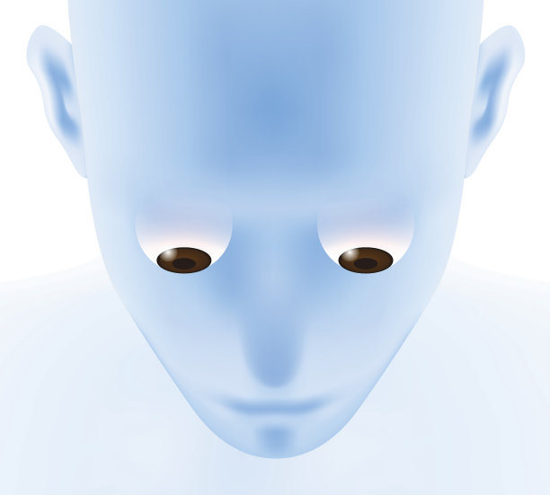 人眼球，前视图，矢量插图图片下载