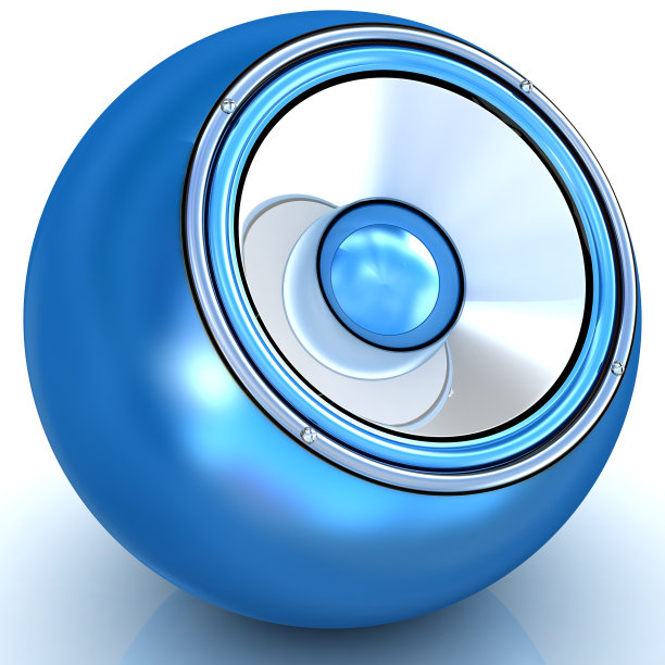 白色背景的现代音频扬声器。图片下载