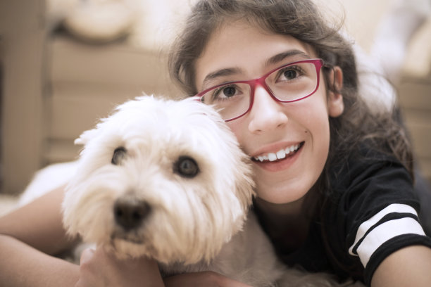 少女与狗图片下载