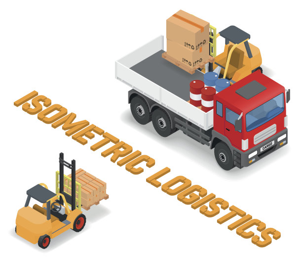 用叉车装载卡车的过程图片下载