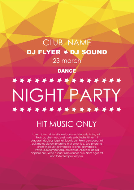 垂直红色和黄色马赛克音乐派对背景。图片下载