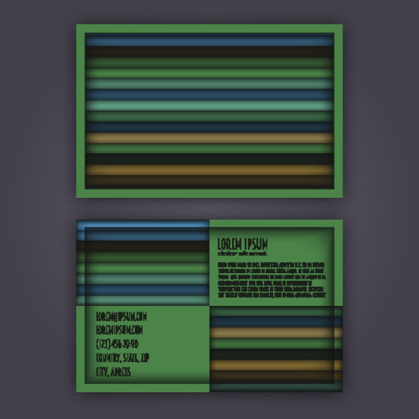 名片模板与3D纸彩色线条图片下载