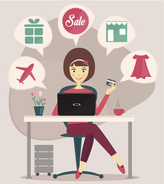 网上购物的概念图片下载