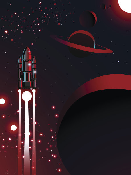 宇宙背景中带有太阳系星尘和小行星带的航天飞机素材图片