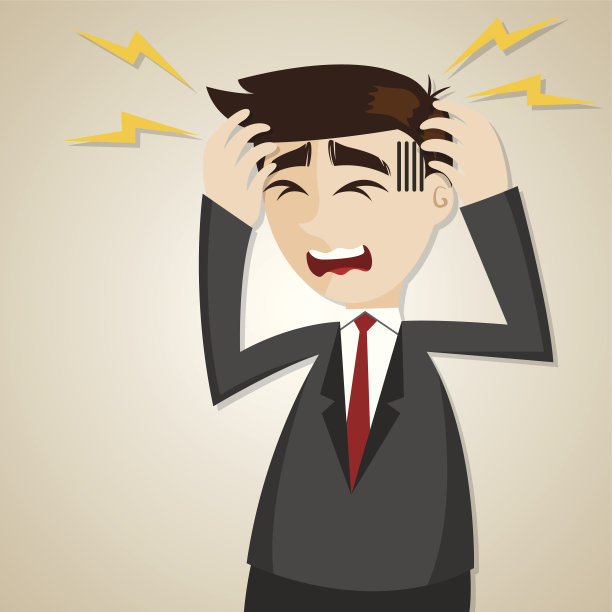 卡通商人头痛图片下载