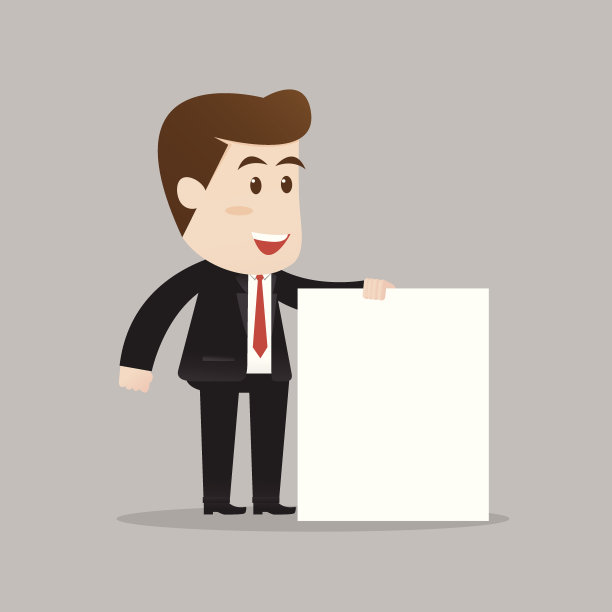 手持空白标牌的商人图片下载