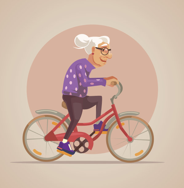 祖母性格骑自行车图片下载