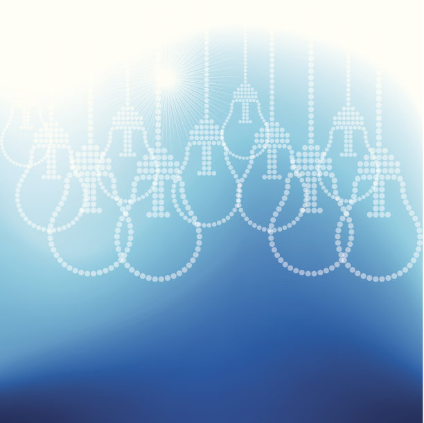 许多灯泡在蓝色背景图片下载