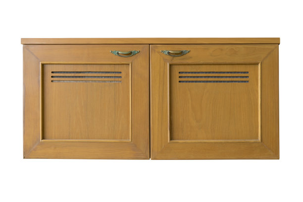 木质橱柜孤立在白色背景上图片下载