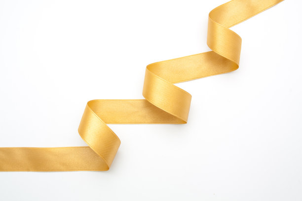金色缎带边界孤立在白色背景上图片下载