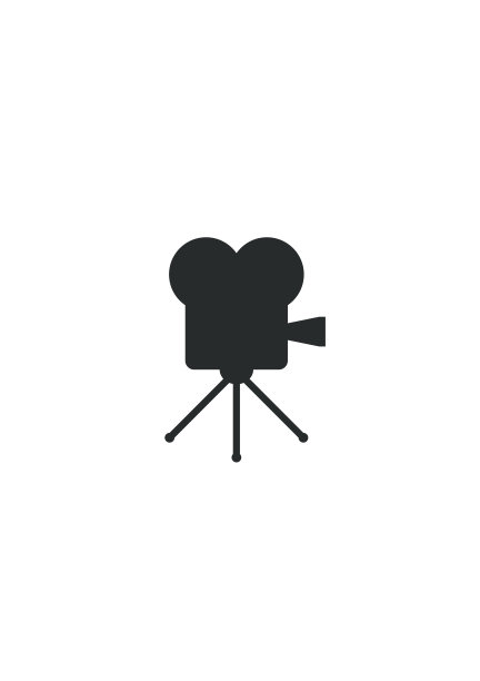 白色背景上的复古电影院图标：老式电影放映机图片下载