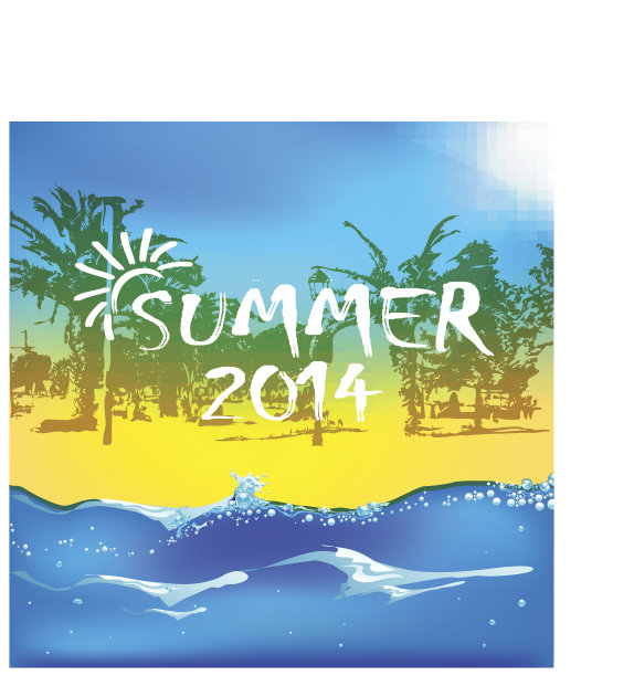 夏季海滩矢量背景图片下载