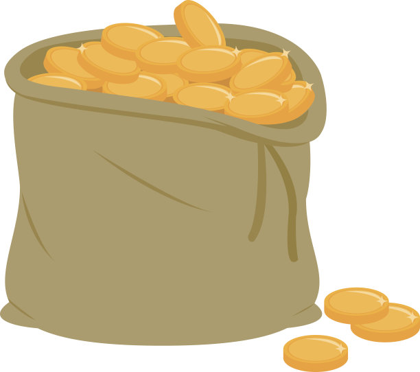 装满硬币的袋子图片下载