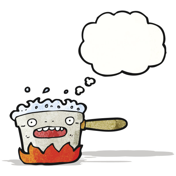 厨房平底锅在冒泡图片下载