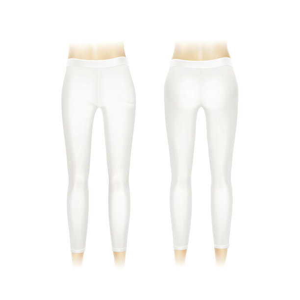 向量白色打底裤隔离在白色背景图片下载