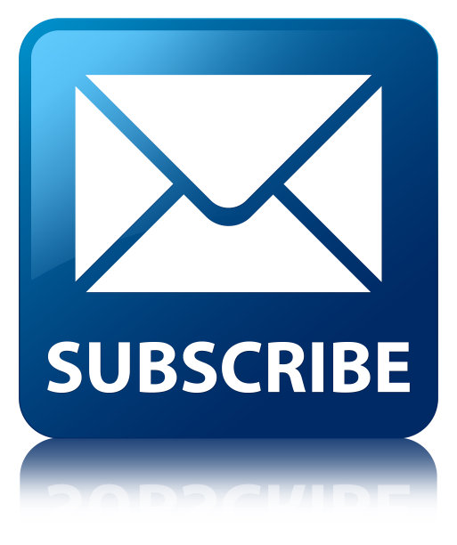 订阅(邮件图标)蓝色方框按钮素材图片