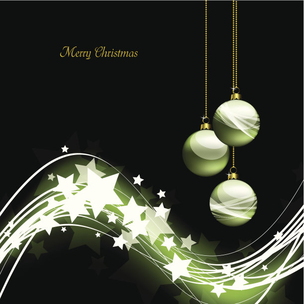 圣诞背景与绿色圣诞装饰。图片下载