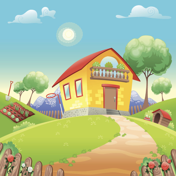 在乡下有花园的房子图片下载