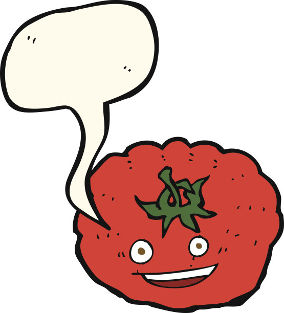 卡通番茄与语音泡泡图片下载
