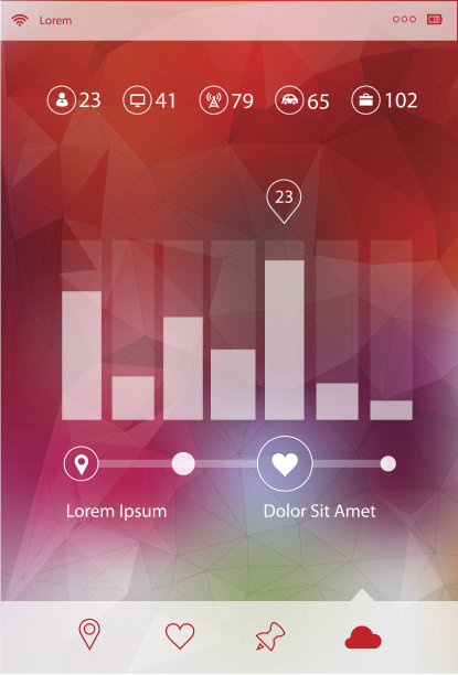 平面ui设计信息图表模板图片下载