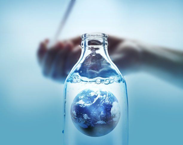 地球在瓶中充满活力，环保理念图片下载