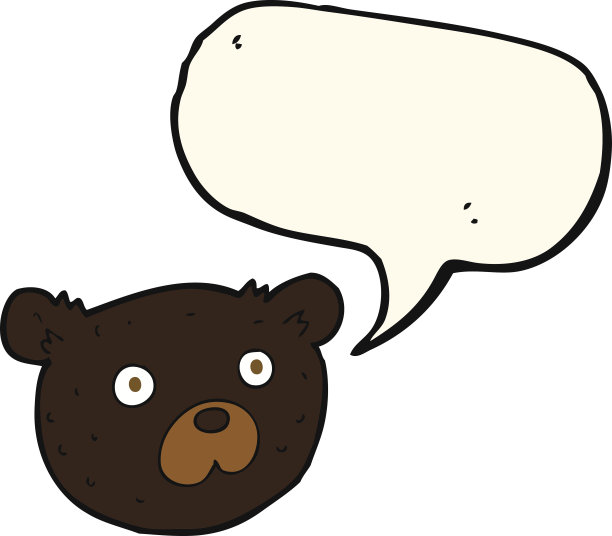 卡通黑熊与语音泡泡图片下载