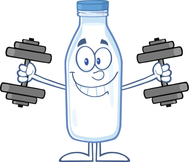 快乐奶瓶拿着两个哑铃图片下载