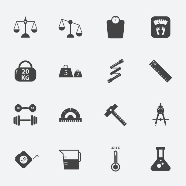 set.vectorillustration测量图标。素材图片