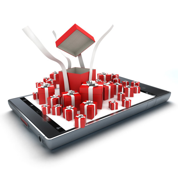 智能手机和礼物图片下载
