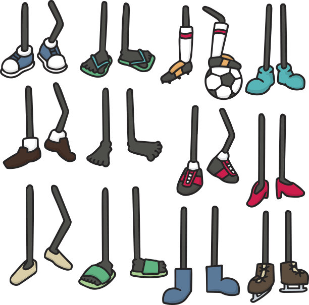 矢量组卡通腿图片下载