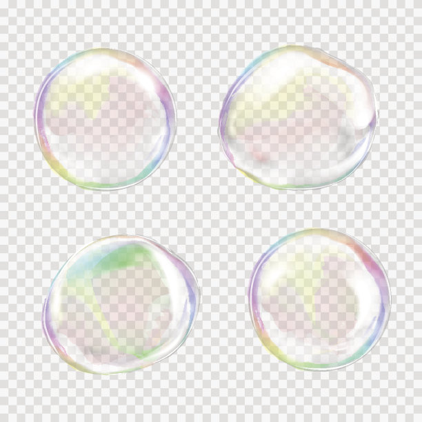 一套彩色透明的肥皂泡图片下载
