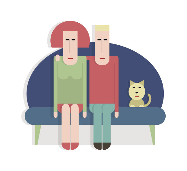 沙发上的男人和女人图片下载