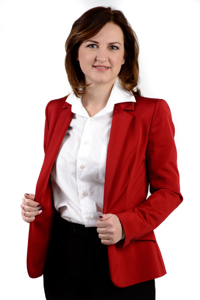 穿红夹克的女士图片下载