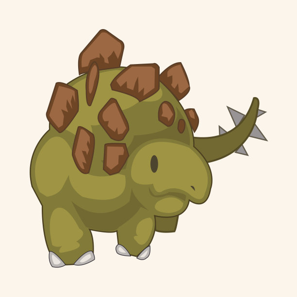 卡通恐龙主题元素向量，eps图片下载