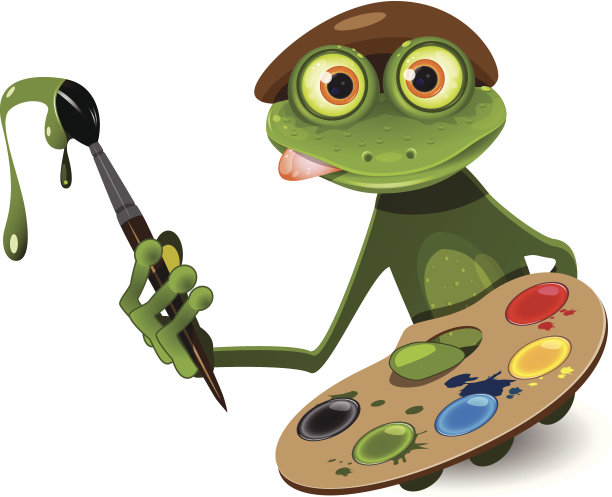 青蛙的画家图片下载