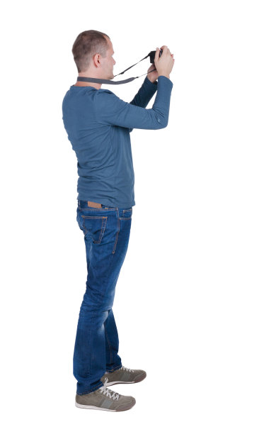 男子摄影的后视图。图片下载